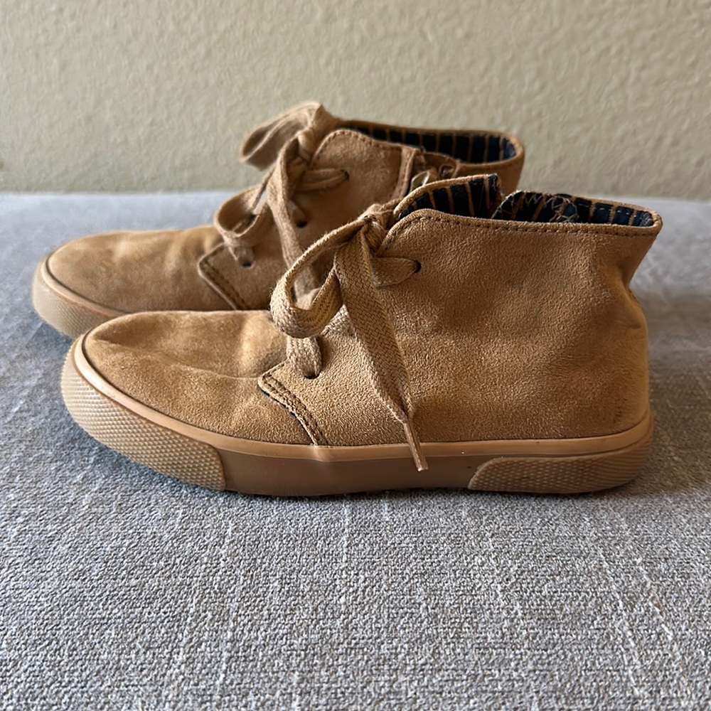Cat & Jack Toddler Boys Tan/Sutton Faux Suede Zip Up Lace Up Boots Size 10